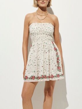 New J. Crew Smocked Map Print Dress